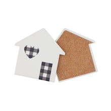 Load image into Gallery viewer, Way to Celebrate House Shaped Drink Coasters, Ceramic, House, 4-Pack, Multi-Color
