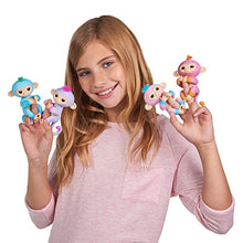 Load image into Gallery viewer, Fingerlings 2Tone Monkey - Charlie (Blue with Green Accents) - Interactive Baby Pet
