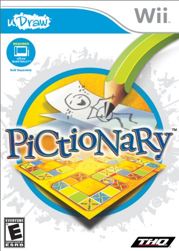 Wii drawing game cover with a pencil sketching on a colorful game board