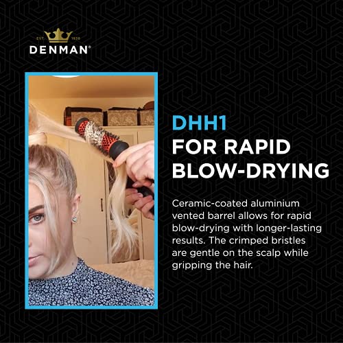 Denman X Small Thermo Ceramic Hourglass Hot Curl Brush DHH4H – Hair Curling Brush for Blow-Drying, Straightening, Defined Curls, Volume & Root-Lift - Orange - Realmdrop Shop