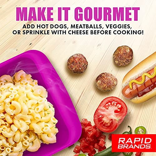 Rapid Mac Cooker | Microwave Macaroni & Cheese in 5 Minutes | Perfect for Dorm, Small Kitchen or Office | Dishwasher-Safe, Microwaveable, BPA-Free (Blue, 1-Pack)