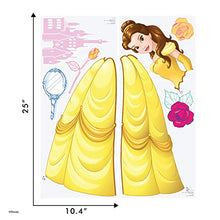 Load image into Gallery viewer, Disney Princess Wall Decals - Belle Beauty and The Beast Stickers Wall Decals with 3D Augmented Reality Interaction - Princess Wall Decals for Girls Bedroom - Measures 18&quot; Wide and 30&quot; Tall
