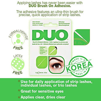 DUO Brush-On Lash Adhesive with Vitamins A, C & E, Clear, 0.18 oz, 1-Pack