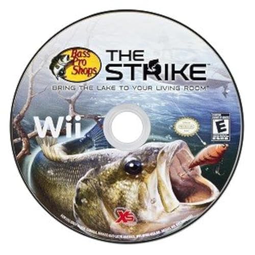 Wii game disc printed with a bass leaping at a lure