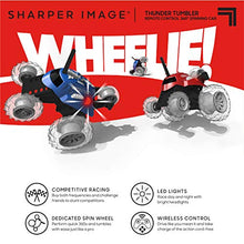 Load image into Gallery viewer, Sharper Image Thunder Tumbler Spinning Stunt Mini Truck RC Car with 5th Wheel, Red
