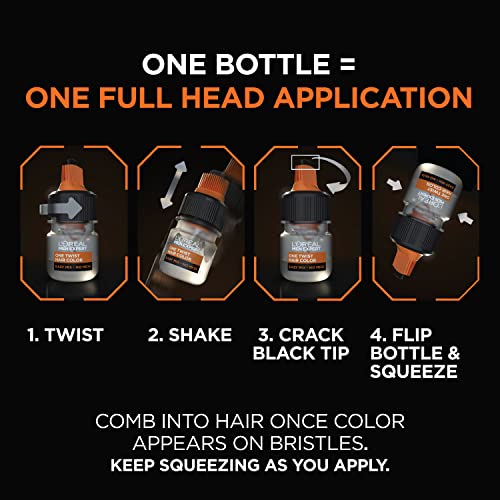 Four steps to use the one-twist bottle: twist, shake, crack tip, flip and squeeze