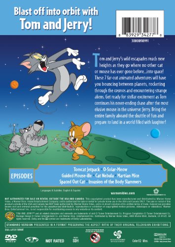 Back of the cartoon DVD listing seven space episodes