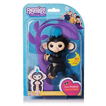 Load image into Gallery viewer, Fingerlings - Interactive Baby Monkey - Finn (Black with Blue Hair) By WowWee
