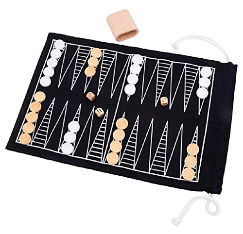 West Emory 811067011966 Backgammon/ Checkers Board Game Travel Set, Black, White