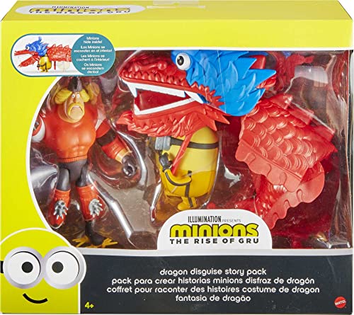 Universal Illumination Minions Dragon Disguise Dragon Story Pack with Two Action Figures with Storytelling Accessories.