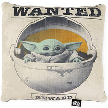 Load image into Gallery viewer, Disney Star Wars The Mandalorian Wanted Baby Yoda The Child Squishy Plush Throw Pillow - 13x11 inches
