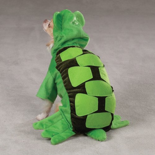 Back view of the turtle costume shell with light green plates