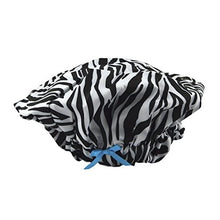 Load image into Gallery viewer, Reusable Shower Cap &amp; Bath Cap &amp; Lined, Oversized Waterproof Shower Caps Large Designed for All Hair Lengths with PEVA Lining &amp; Elastic Band Stretch Hem Hair Hat - Fashionista Sassy Stripes
