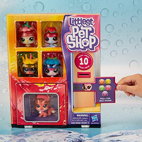Hand pulling the tab on the vending machine style box holding five pets