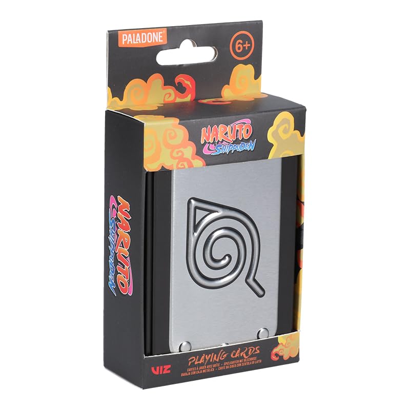 Anime playing card tin in its black and orange retail sleeve, ages 6 and up