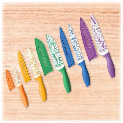 Cuisinart 10-Piece Ceramic Coated Knife Set (Chop Slice Dice Mince Peel Print)