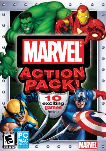 PC and Mac game box with Hulk, Iron Man, Wolverine and Captain America, 10 games
