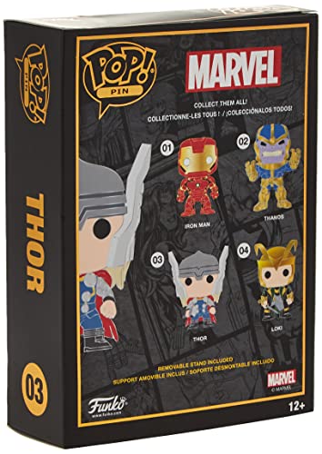 Back of the thunder god pin box showing the four pins in the series