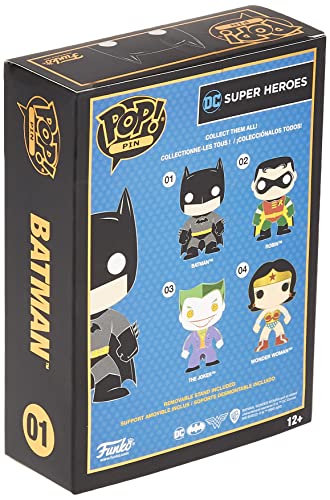 Back of the bat hero pin box showing the four pins in the series