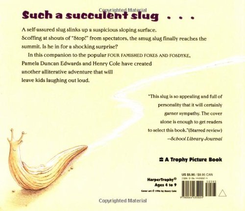 Back cover of Some Smug Slug with a slug, blurb and review quote