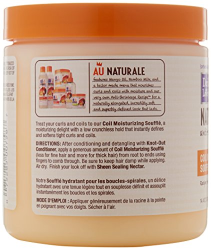 Side of the souffle jar with product description and directions
