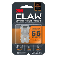 Load image into Gallery viewer, 3M Claw Drywall Picture Hangers, 65 Lb, Pack of 2 Hangers
