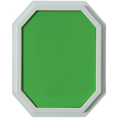 Constructive Playthings Green Colored Ink Large Washable Stamp Pad Kid Set for Rubber Stamps