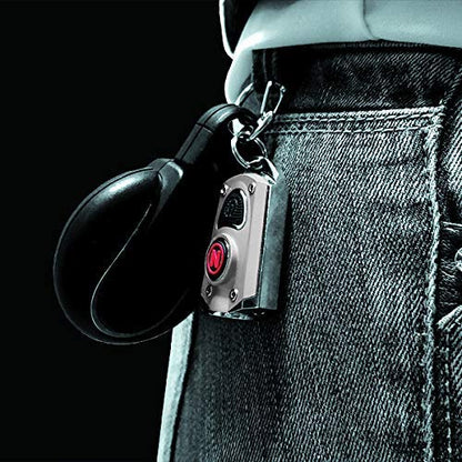 NEBO 400-Lumen Key Chain Flashlight: Features 6 Unique Light Modes, Including 400 Lumen Turbo Mode and 3 LED Color Options; Easily Secured via Necklace, Lanyard or Keyring – MYCRO 6714 (Silver)