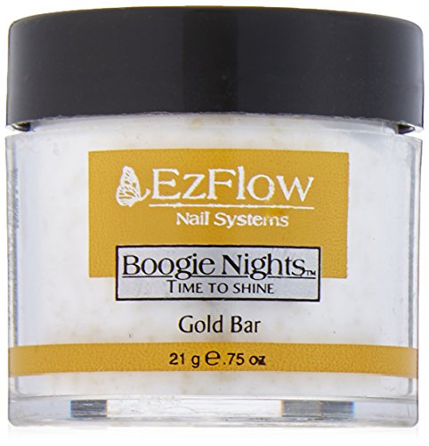 EzFlow Boogie Nights Time to Shine Gold Bar glitter acrylic powder jar, 0.75 oz