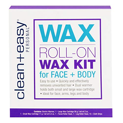 Clean and Easy Personal Roll-On Wax Kit for Face and Body box