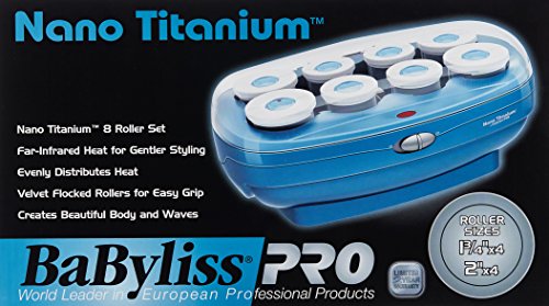 BaBylissPRO BABNTHS8 Nano Titanium Professional Jumbo Hairsetter, 8pc Set