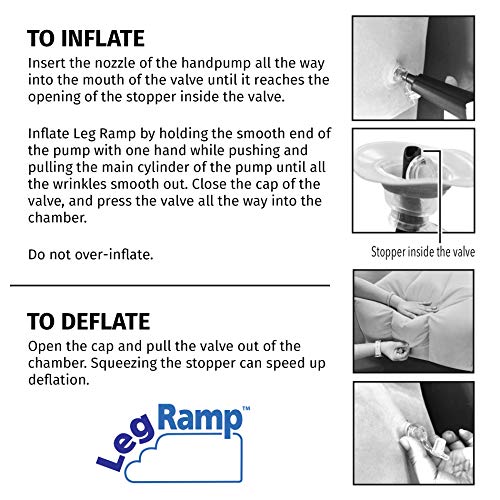 BulbHead Ramp Must-Have Elevating Rest Relieves Leg, Hip and Knee Pain, Improves Circulation, Reduces Swelling-Inflatable Bed Wedge Pillow, Beige