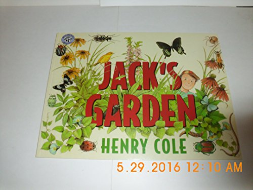 Jack's Garden by Henry Cole paperback cover with flowers, bugs and butterflies
