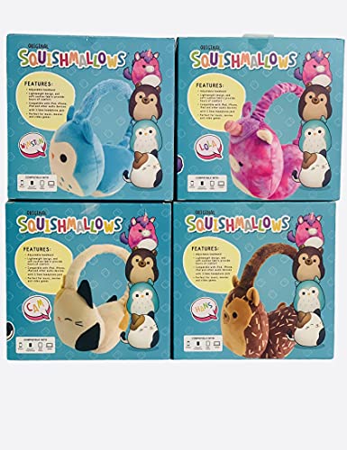 KellyToy Squishmallows Plush Headphones Cam, Winston, Hans, Lola for Adults, Children, Toddlers