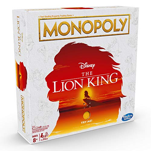 Monopoly The Lion King box from the other side, gold Monopoly lettering