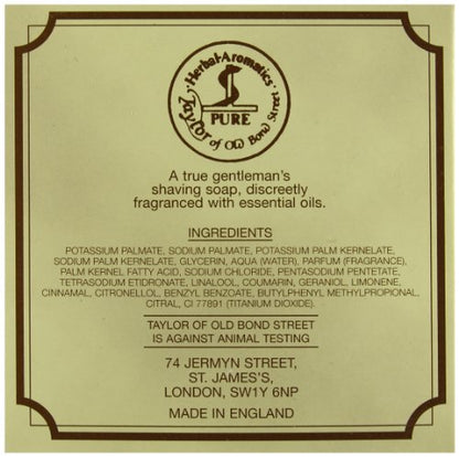 Taylor of Old Bond Street Sandalwood Shaving Soap in a Wooden Bowl, 3.5 oz.