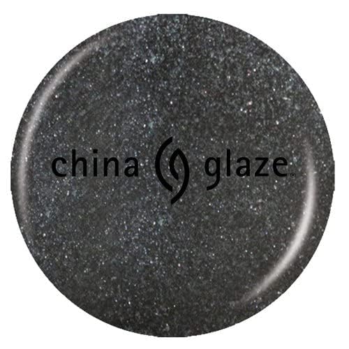 Round swatch of charcoal black polish with fine silver sparkle