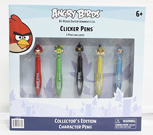 Angry Birds Clicker Pens Set of 5 Collector Edition Character Pens