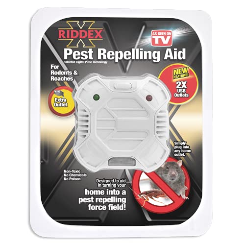 Riddex X Plus Insect Repellent - Plug in, Mouse Deterrent - Pest Reject for Defense Against Rats, Mice, Roaches, Bugs and Insects - Control Pests with No Chemicals or Poison