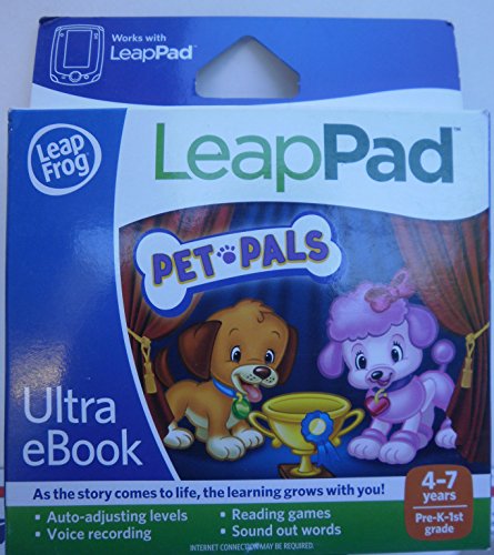 LeapPad Ultra eBook box with a puppy and pink poodle by a trophy, ages 4-7