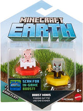 Load image into Gallery viewer, MINECRAFT Earth BOOST MINI FIGURES 2-PACK NFC-Chip Toys, Earth Augmented Reality Mobile Game, Based on Minecraft Video Game, Great for Playing, Trading, and Collecting, Adventure Toy
