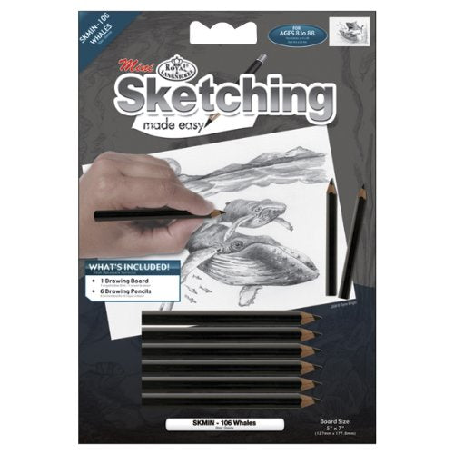 ROYAL BRUSH Mini Sketching Made Easy Kit 5 by 7-Inch, Whales