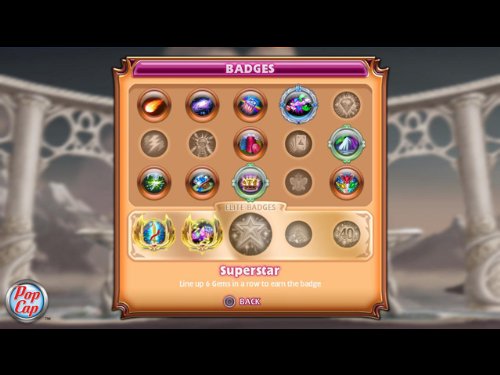 Badges screen with the Superstar badge selected