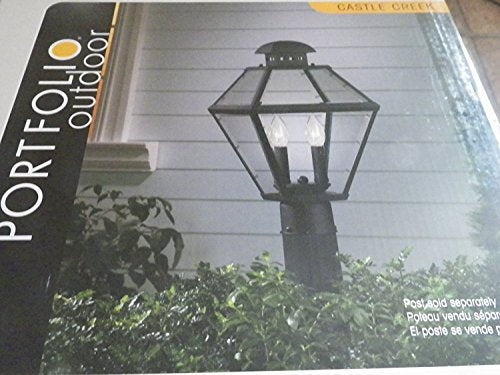 Closer view of the box art: black post lantern with two candle bulbs