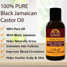 Load image into Gallery viewer, OKAY | 100% Pure Black Jamaican Castor Oil | For All Hair Textures &amp; Skin Types | Grow Healthy Hair - Treat Skin Conditions | Oil of Palma Christi | All Natural | 4 Oz
