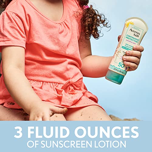 Aveeno Kids Continuous Protection Zinc Oxide Mineral Sunscreen Lotion for Children's Sensitive Skin