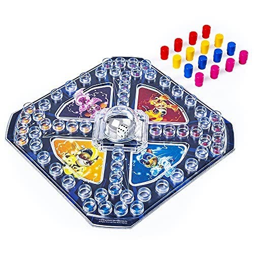 Paw Patrol Pop-Up game board with dice dome and red, yellow, blue and pink pegs