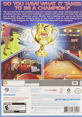 Back of the Wii U case with a trophy and mini golf and hoops screenshots