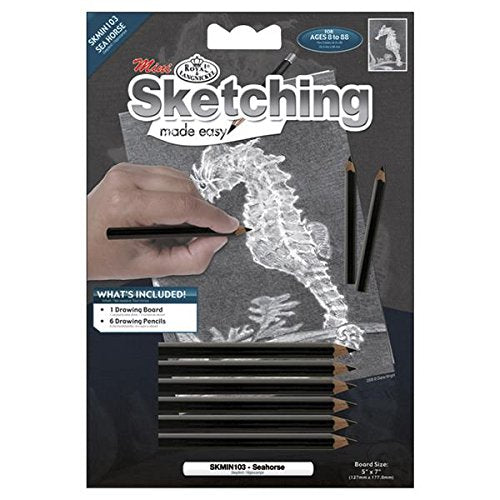 ROYAL BRUSH Mini Sketching Made Easy Kit, 5 by 7-Inch, Sea Horse