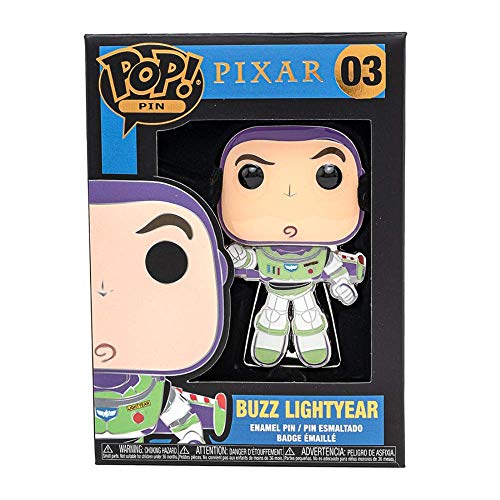 Space ranger enamel pin in a white and green suit inside its number 03 box